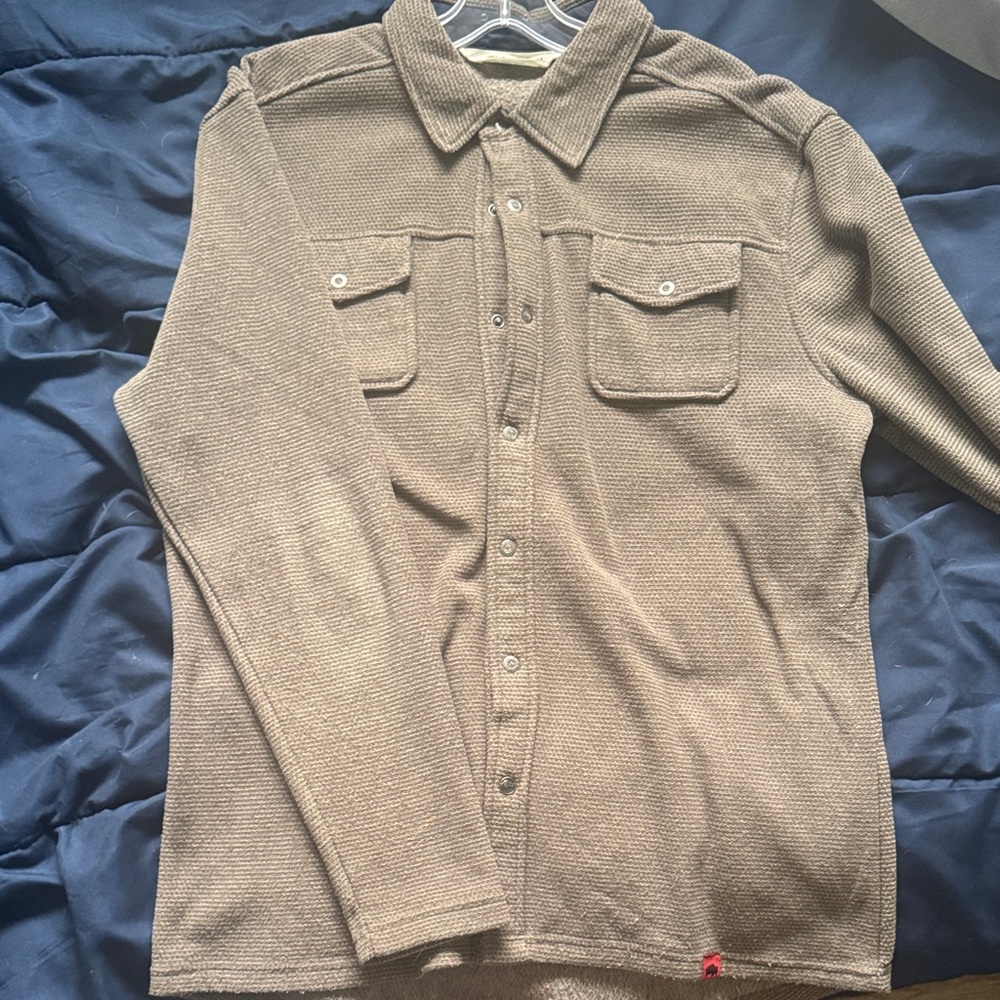 Mountain Hardwear Taupe Button-Up Shirt